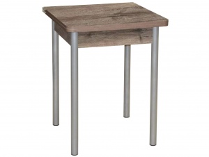 Стол обеденный раскладной Эко 60х60, Дуб веллингтон + Серебристый металлик