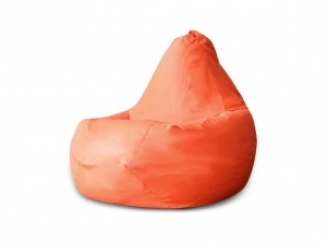 Кресло-мешок Груша оранжевый, экокожа, L