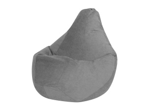 Кресло-мешок Груша серый, велюр, XL