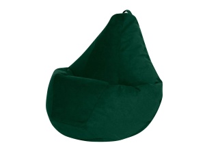 Кресло-мешок Груша зеленый, велюр, XL
