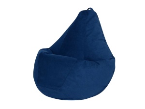 Кресло-мешок Груша синий, велюр, XL