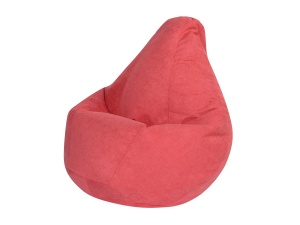 Кресло-мешок Груша коралловый, велюр, XL