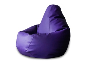 Кресло-мешок Груша фиолетовый, экокожа, XL