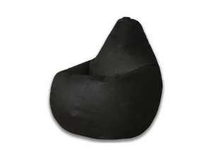 Кресло-мешок Груша черный, экокожа, XL