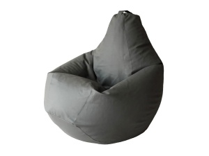 Кресло-мешок Груша серый, экокожа, XL
