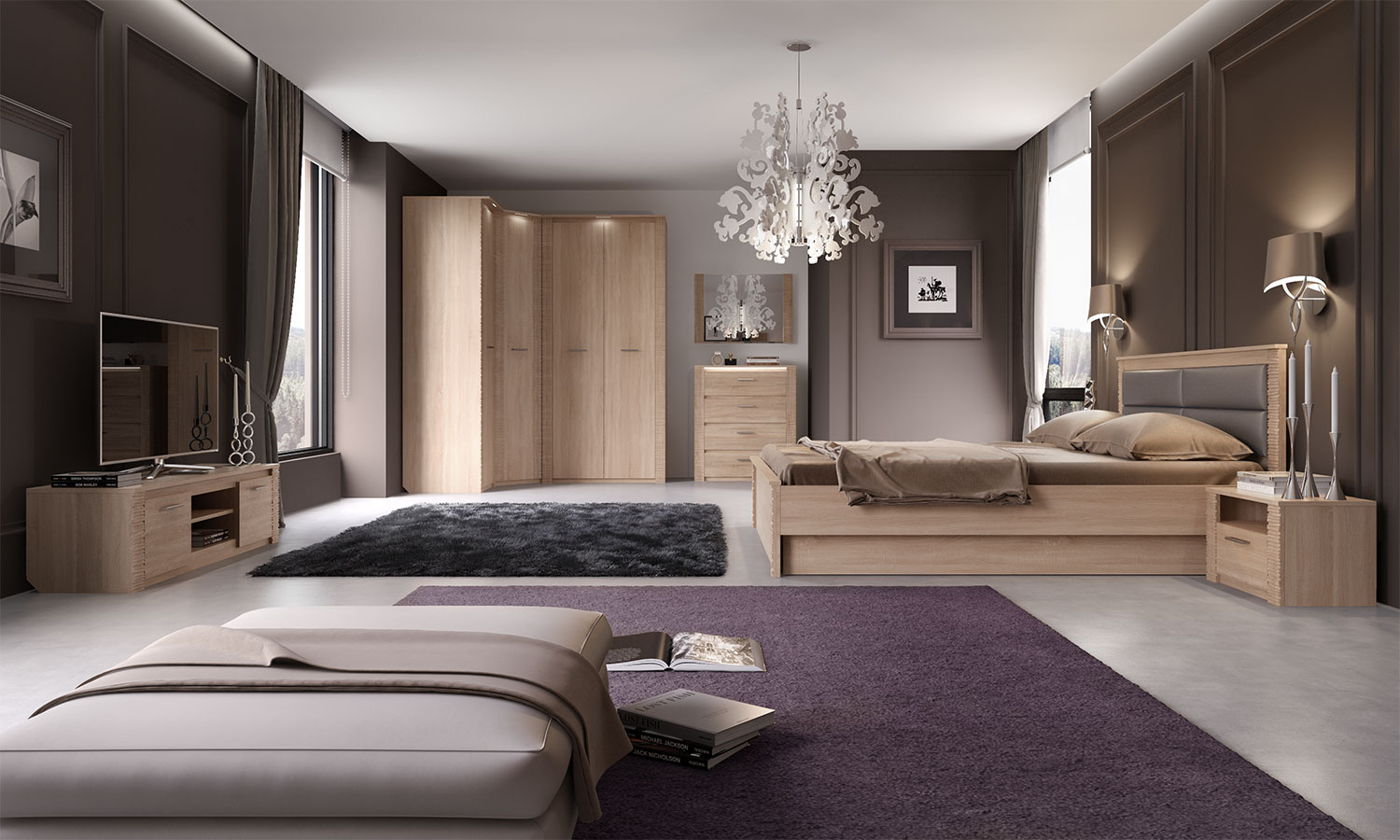 Модульная спальня Элана Комплект 1, дуб сонома купить в Москве