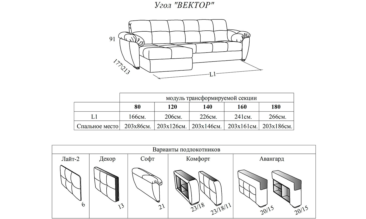 Угловой диван Вектор-люкс, правый купить в Москве