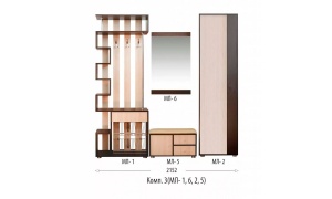 Прихожая Мини-Лайт компл. 3 венге/ясень шимо светлый