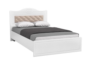 Кровать 1200 с мягким элементом Монако МН-7 + МН-7А белое дерево