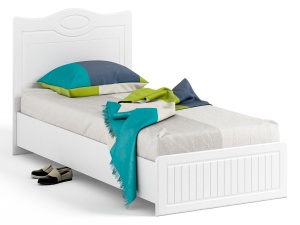Кровать 900 с настилом Монако МН-10 белое дерево
