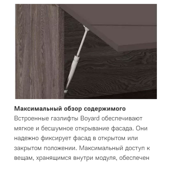 Шкаф навесной Summit (Открывание вниз) НМ 014.21 Х, Софт Графит + Ясень Анкор темный купить в Москве
