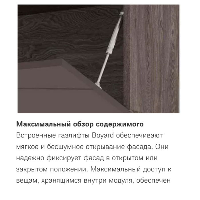 Шкаф навесной Summit (Открывание вниз) НМ 014.21-01 Х, Софт Графит + Ясень Анкор темный купить в Москве