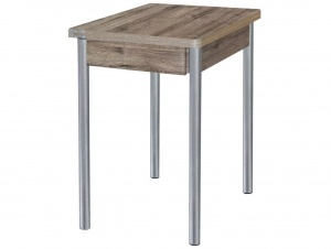 Стол обеденный раскладной Глайдер, Дуб веллингтон + Серебристый металлик