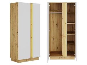 Шкаф 2-х дверный Modo (Модо), белый матовый + дуб артизан