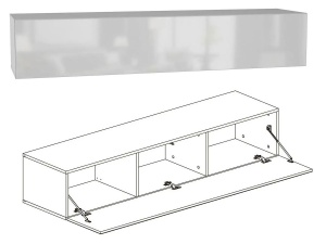 Шкаф навесной ТИП-30 Point (Поинт), белый + белый глянец
