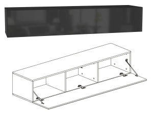 Шкаф навесной ТИП-30 Point (Поинт), черный + черный глянец