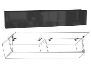 Шкаф навесной ТИП-50 Point (Поинт), черный + черный глянец