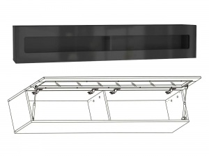 Шкаф навесной ТИП-51 Point (Поинт), черный + черный глянец