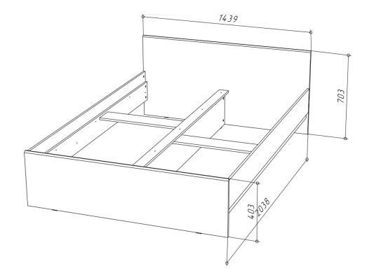 Кровать Stern (Штерн) 1400х2000, белый купить в Москве