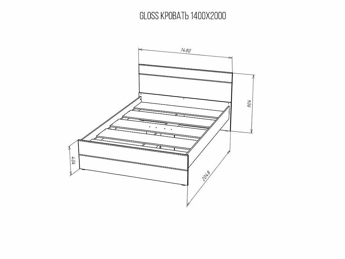 Кровать Gloss (Глосс) 1400х2000 купить в Москве