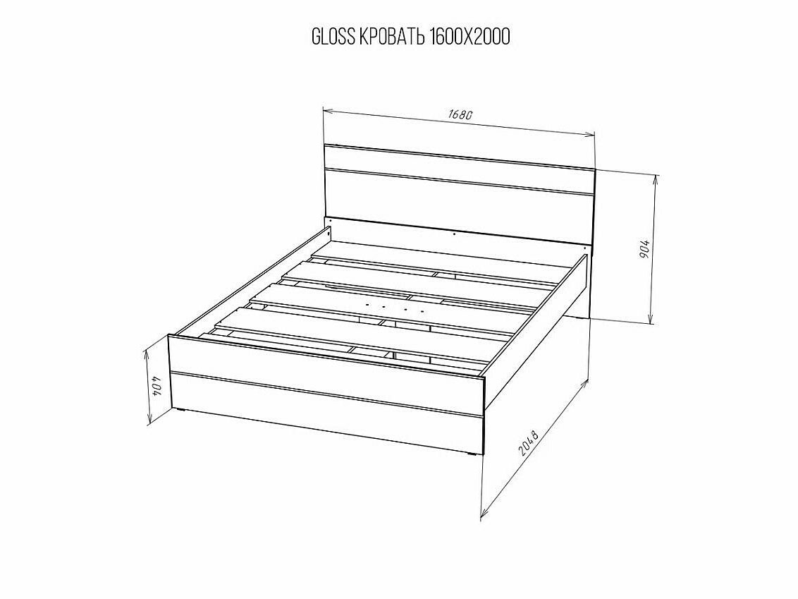 Кровать Gloss (Глосс) 1600х2000 СНЯЛИ купить в Москве