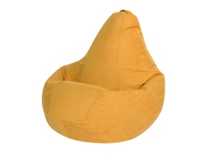 Кресло-мешок Груша желтый, велюр, L