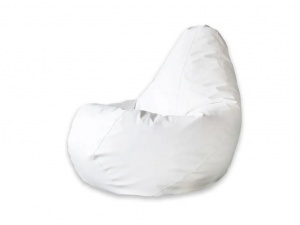 Кресло-мешок Груша белый, экокожа, XL