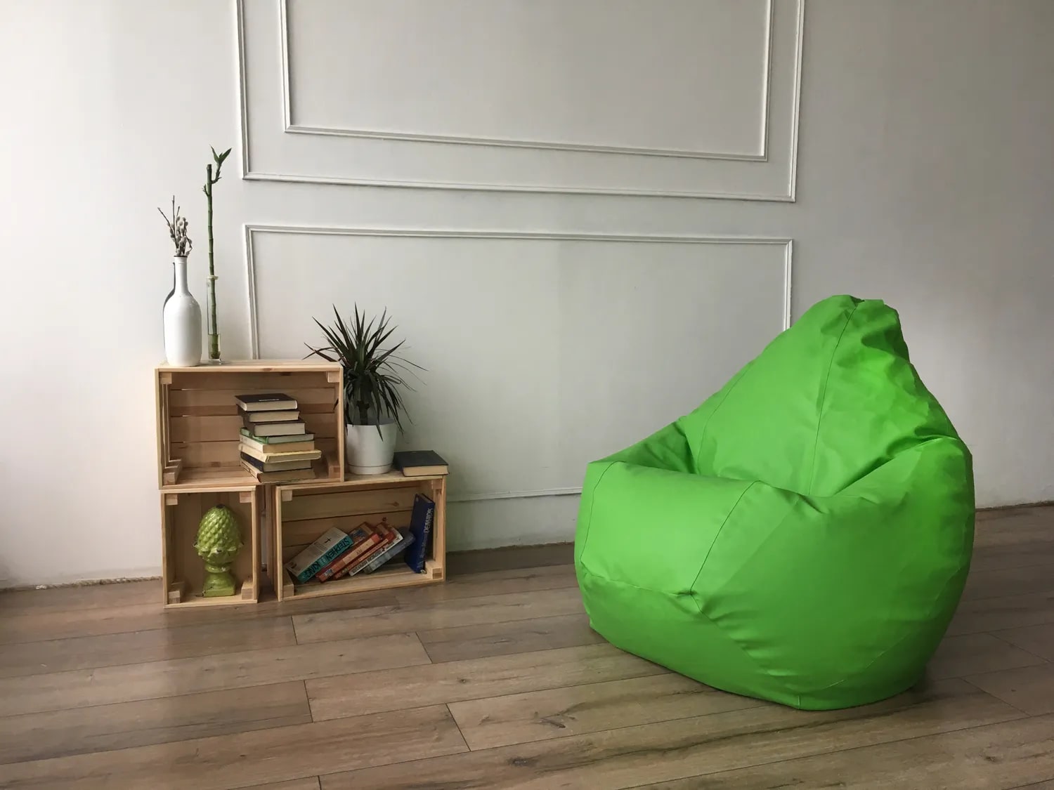 Кресло-мешок Груша зеленый, экокожа, 2XL купить в Москве