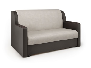 Диван Аккорд-Д экокожа шоколад и шенилл беж сп.м. 120х194