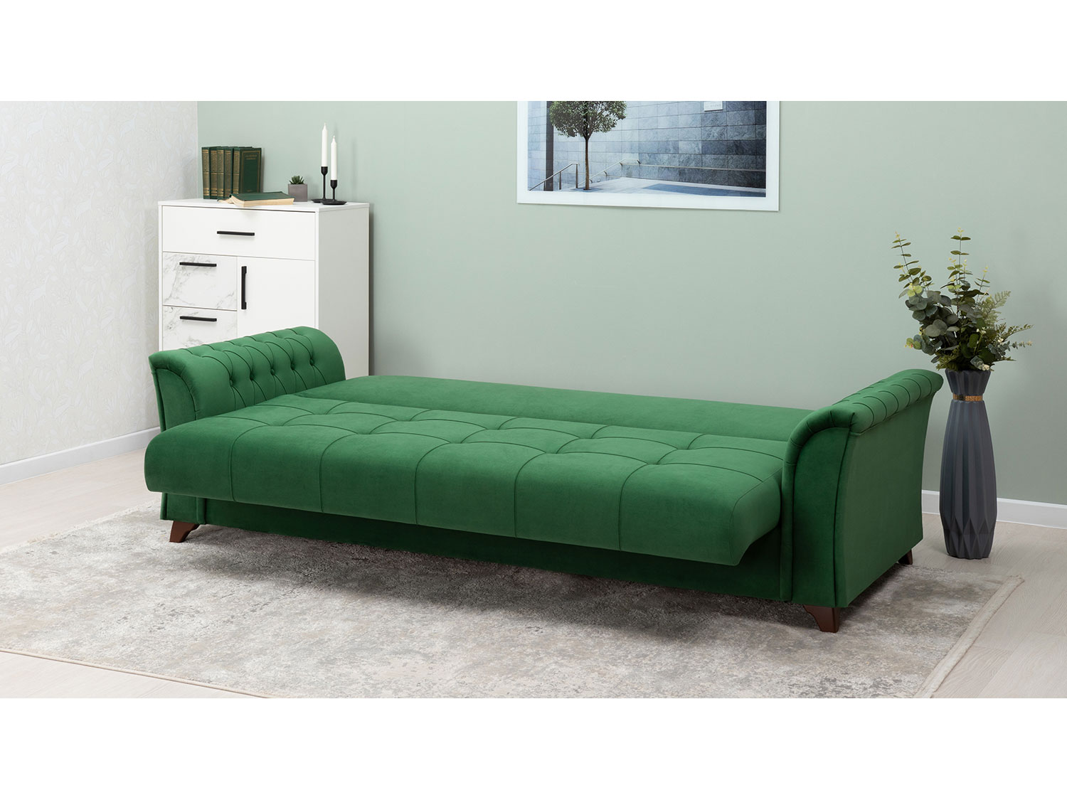Диван Ирис арт. ТД 579 (велюр Tenerife deep grass) купить в Москве