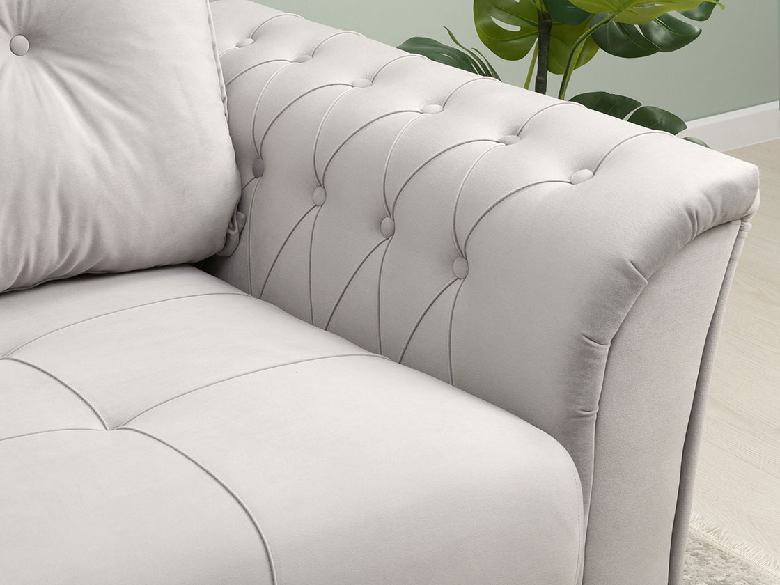 Диван Ирис арт. ТД 580 (велюр Tenerife silver) купить в Москве