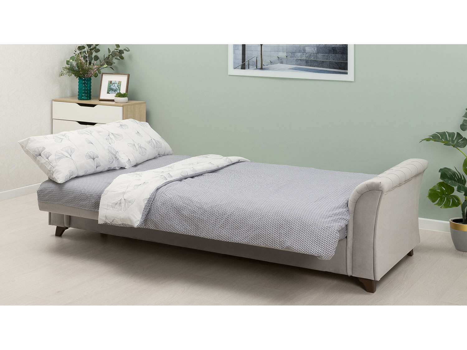 Диван Ирис арт. ТД 580 (велюр Tenerife silver) купить в Москве