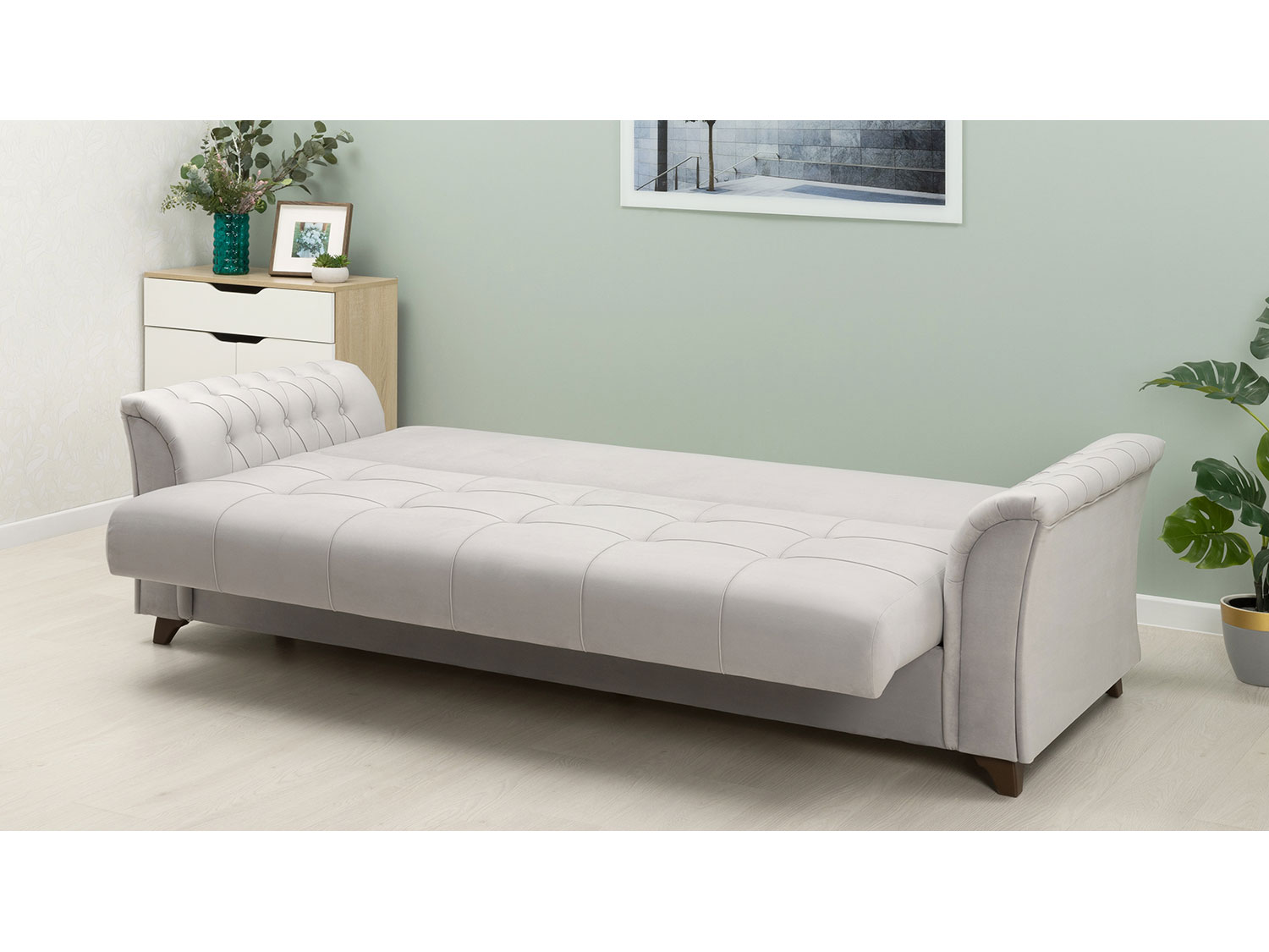 Диван Ирис арт. ТД 580 (велюр Tenerife silver) купить в Москве