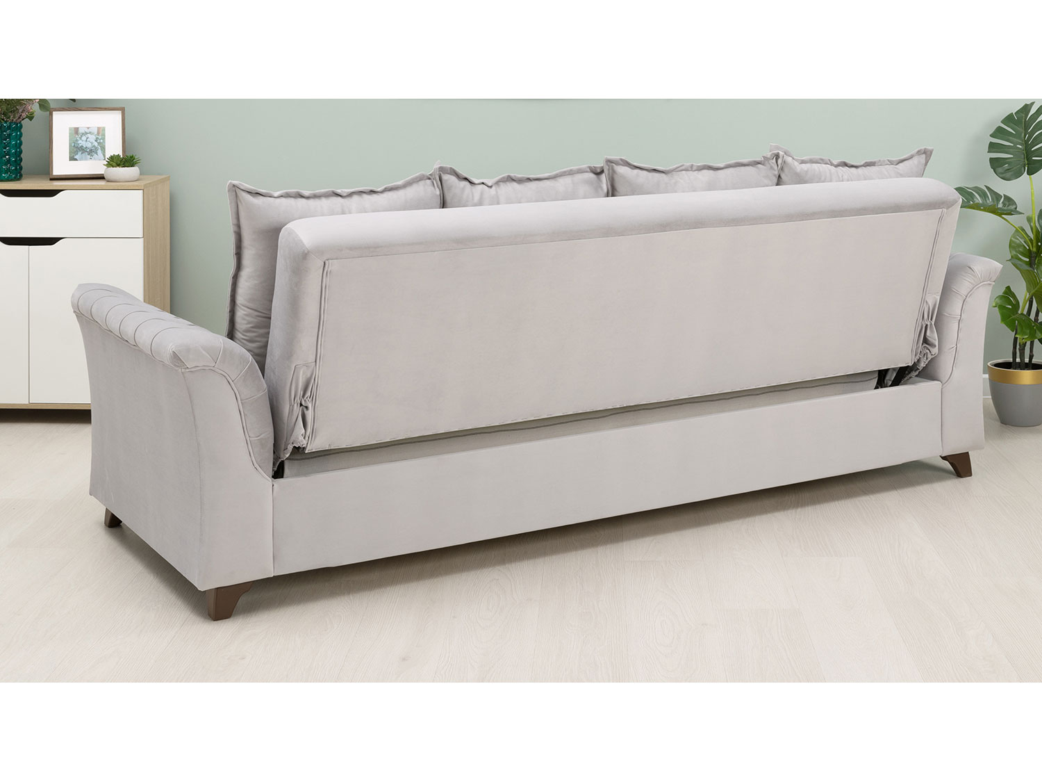 Диван Ирис арт. ТД 580 (велюр Tenerife silver) купить в Москве