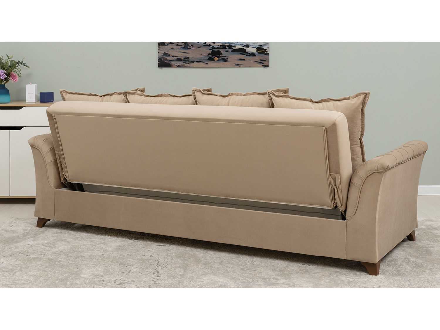 Диван Ирис арт. ТД 581 (велюр Tenerife latte) купить в Москве