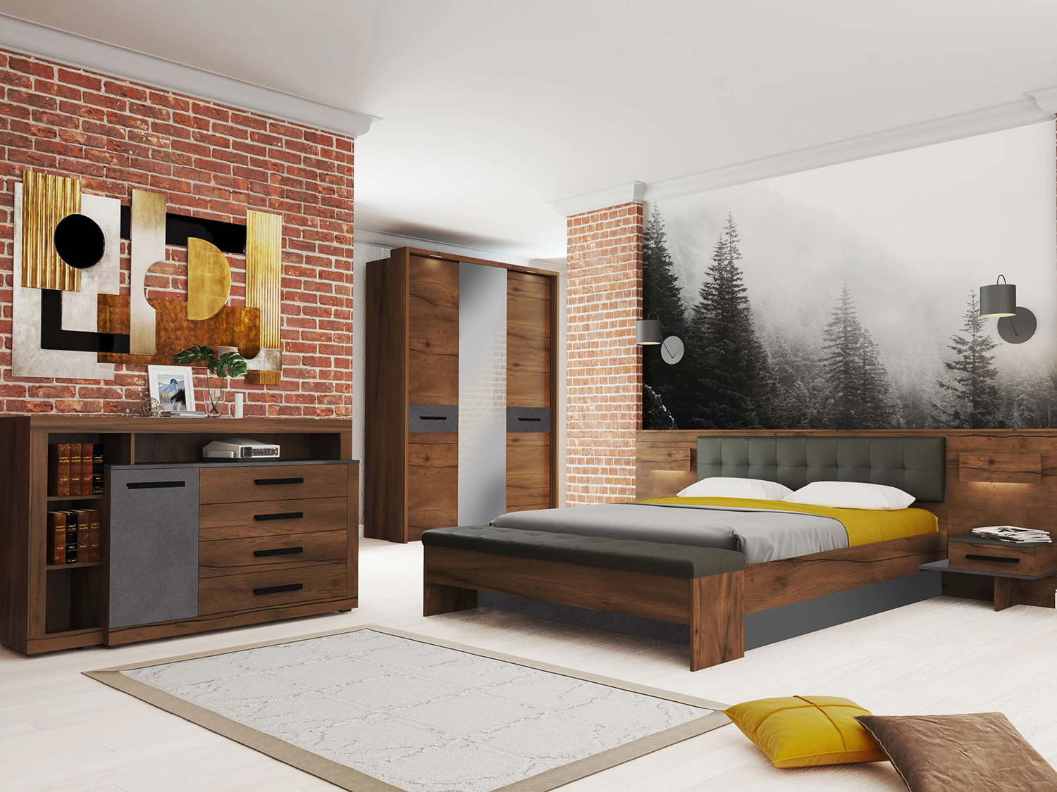 Кровать 1600 Глазго (б/орт.осн.) (б/м) с мягким изголовьем купить в Москве