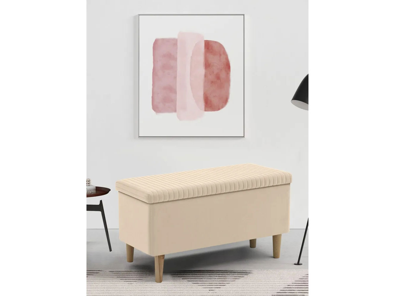 Банкетка А10 с ящиком бежевый №4 купить в Москве