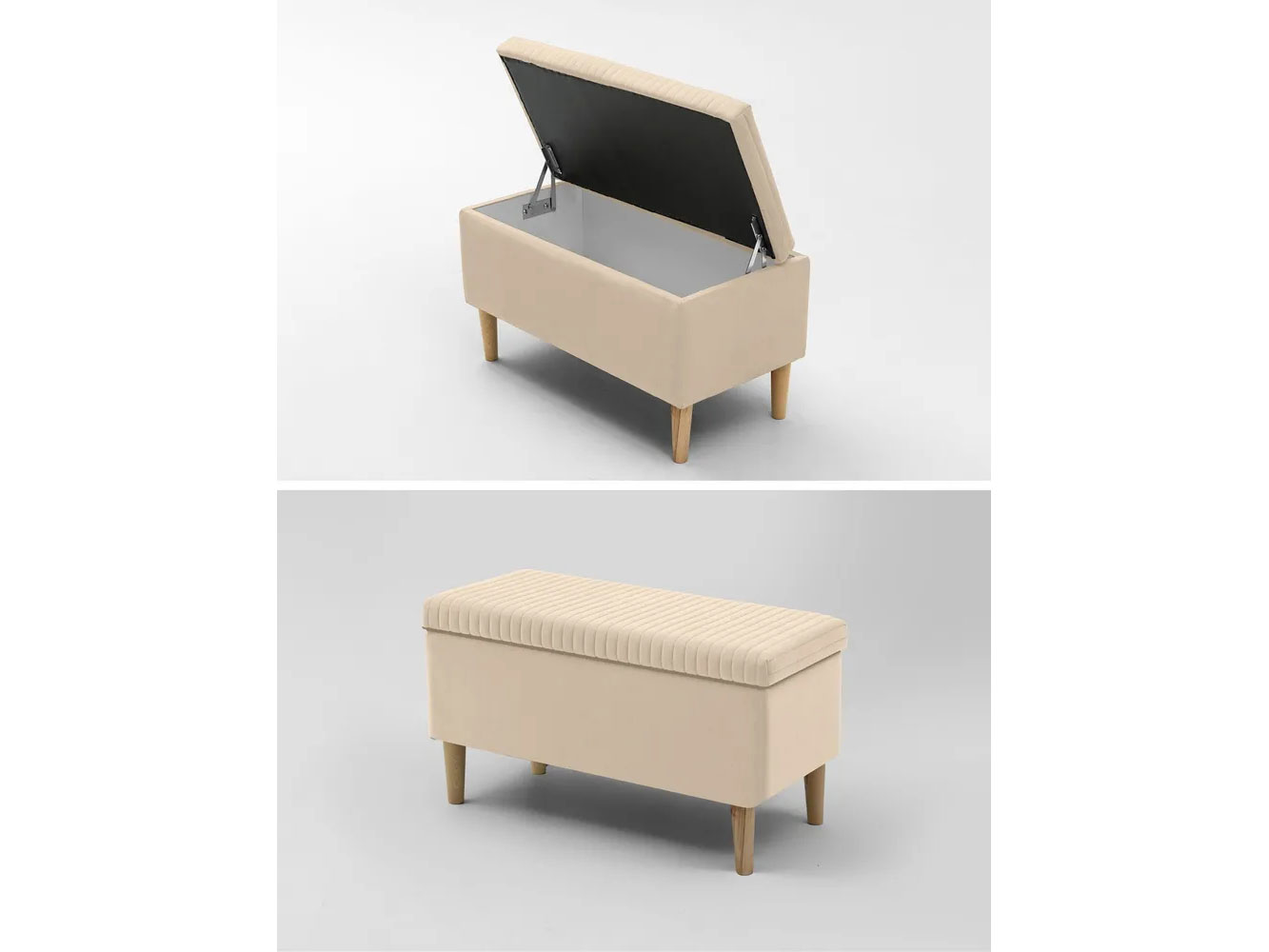 Банкетка А10 с ящиком бежевый №4 купить в Москве