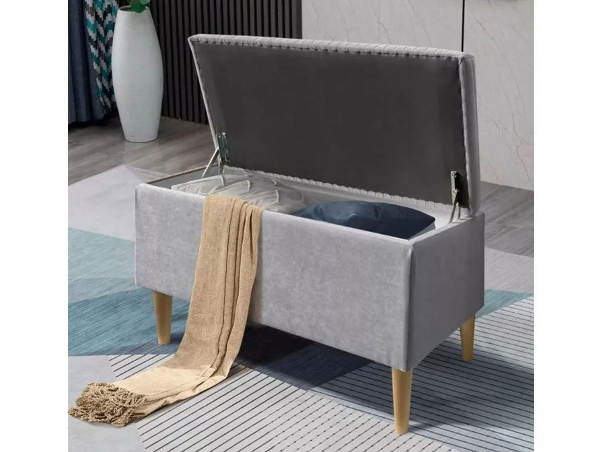 Банкетка А10 с ящиком серый №25 купить в Москве