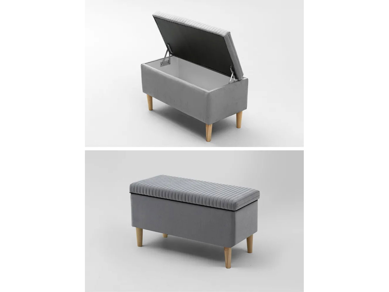 Банкетка А10 с ящиком серый №25 купить в Москве