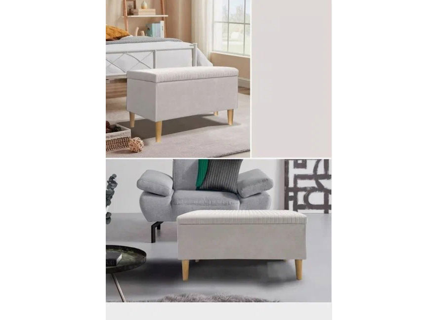 Банкетка А10 с ящиком молочный №1 купить в Москве