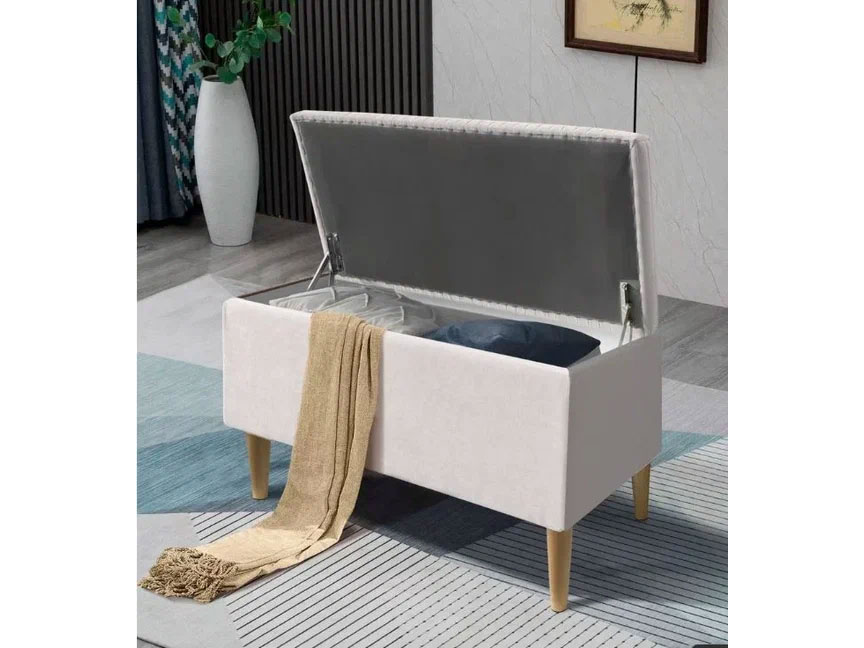 Банкетка А10 с ящиком молочный №1 купить в Москве