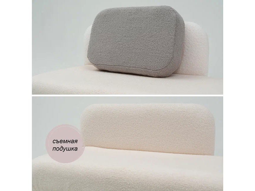 Банкетка со смещенной спинкой / букле молочный купить в Москве Банкетка со смещенной спинкой / букле молочный купить в Москве