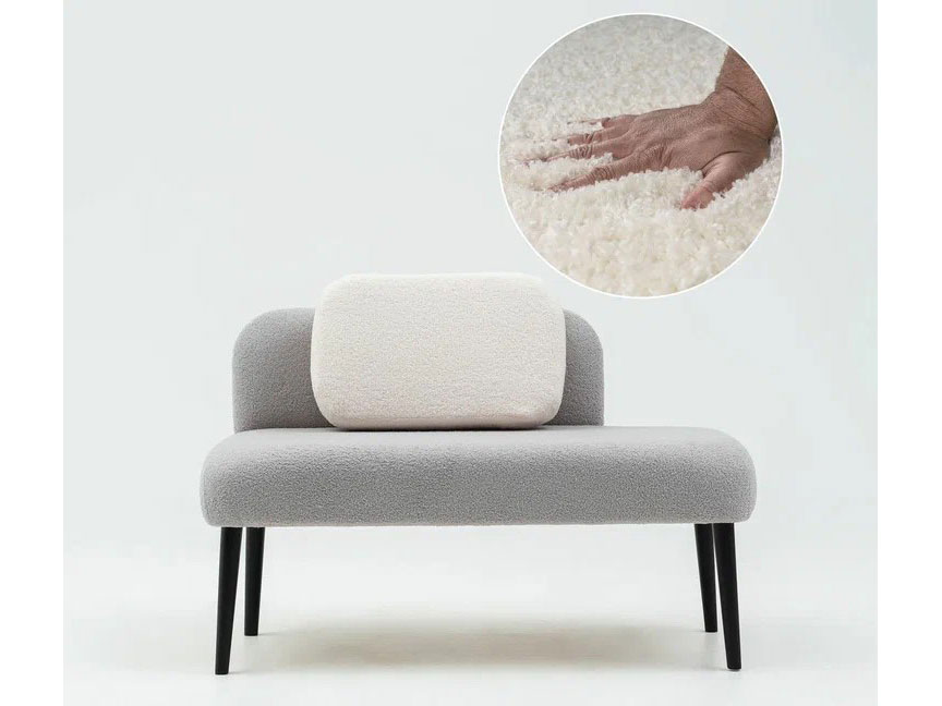 Банкетка со смещенной спинкой / букле серый купить в Москве Банкетка со смещенной спинкой / букле серый купить в Москве