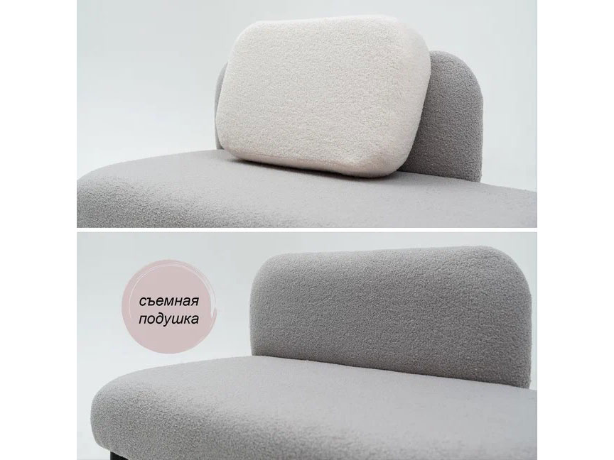 Банкетка со смещенной спинкой / букле серый купить в Москве Банкетка со смещенной спинкой / букле серый купить в Москве