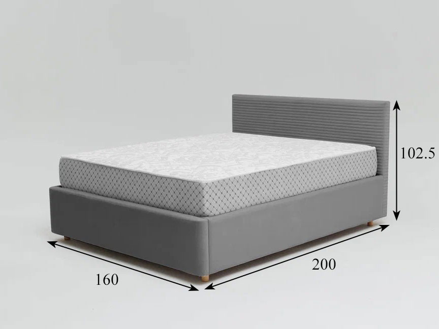 Кровать Event Loft 1600 с основанием, серый №25 купить в Москве Кровать Event Loft 1600 с основанием, серый №25 купить в Москве