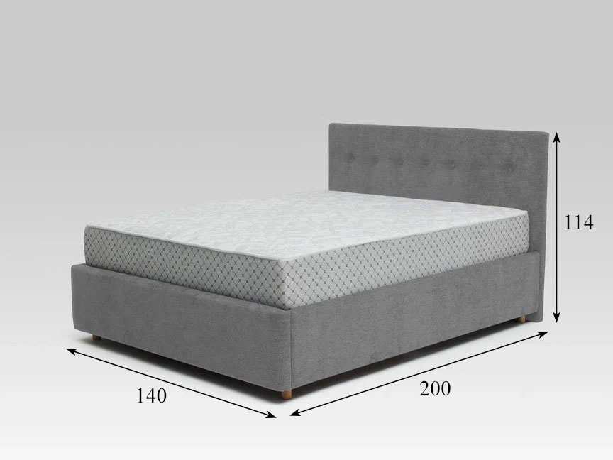 Кровать Nova 1400 с основанием, серый №25 купить в Москве Кровать Nova 1400 с основанием, серый №25 купить в Москве