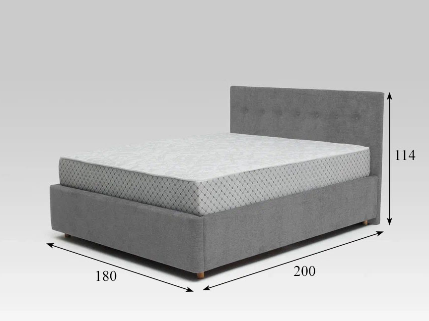 Кровать Nova 1800 с основанием, серый №25 купить в Москве Кровать Nova 1800 с основанием, серый №25 купить в Москве