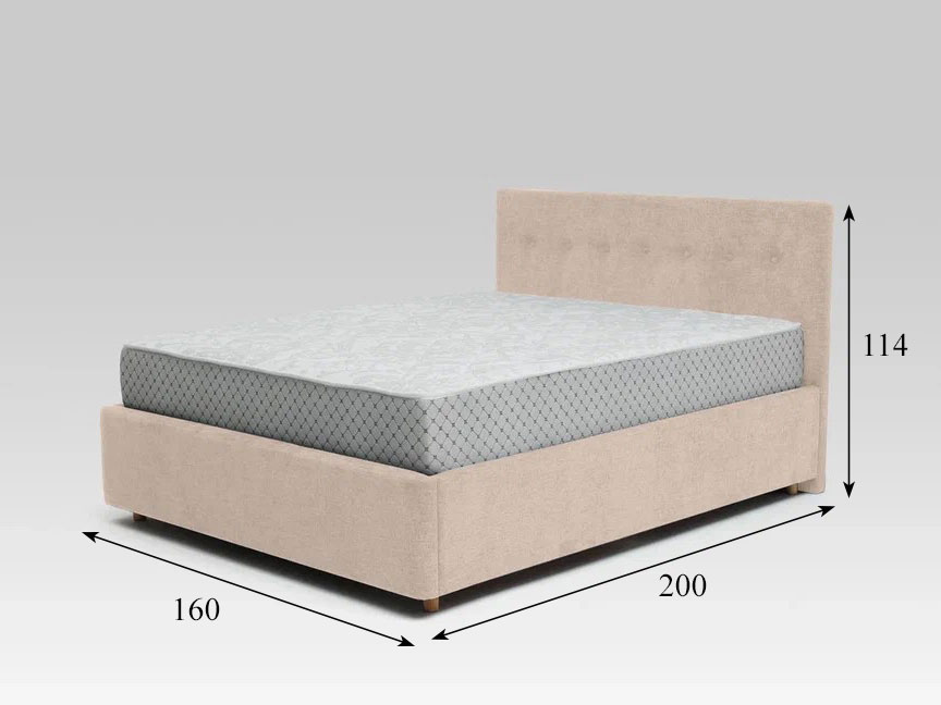 Кровать Nova 1600 с основанием, бежевый №4 купить в Москве Кровать Nova 1600 с основанием, бежевый №4 купить в Москве