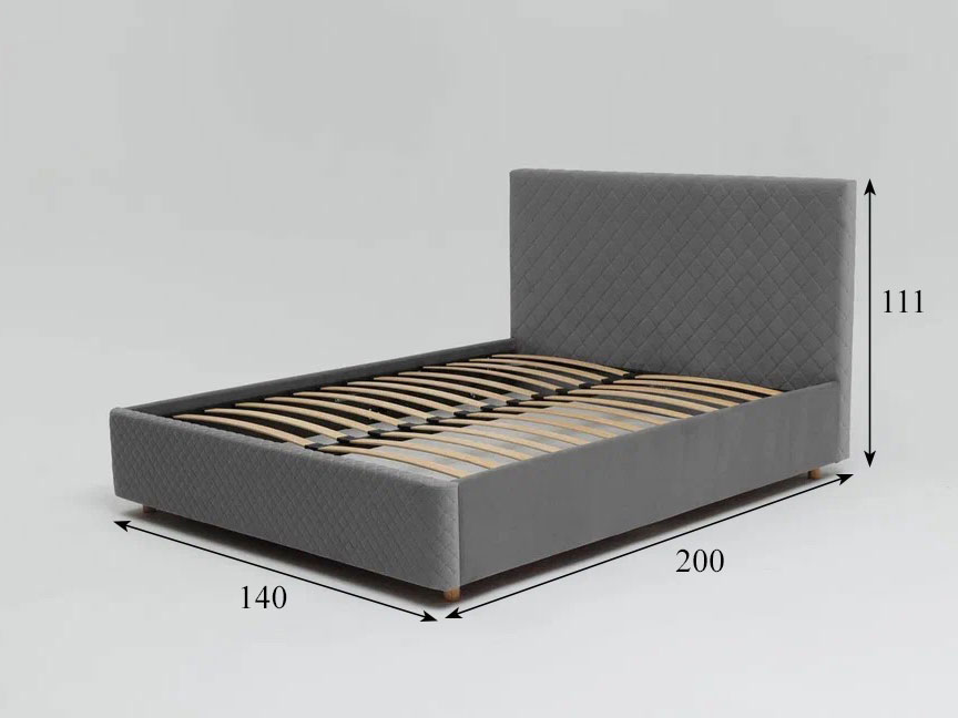 Кровать Galaxy 1400 с основанием, серый №25 купить в Москве Кровать Galaxy 1400 с основанием, серый №25 купить в Москве